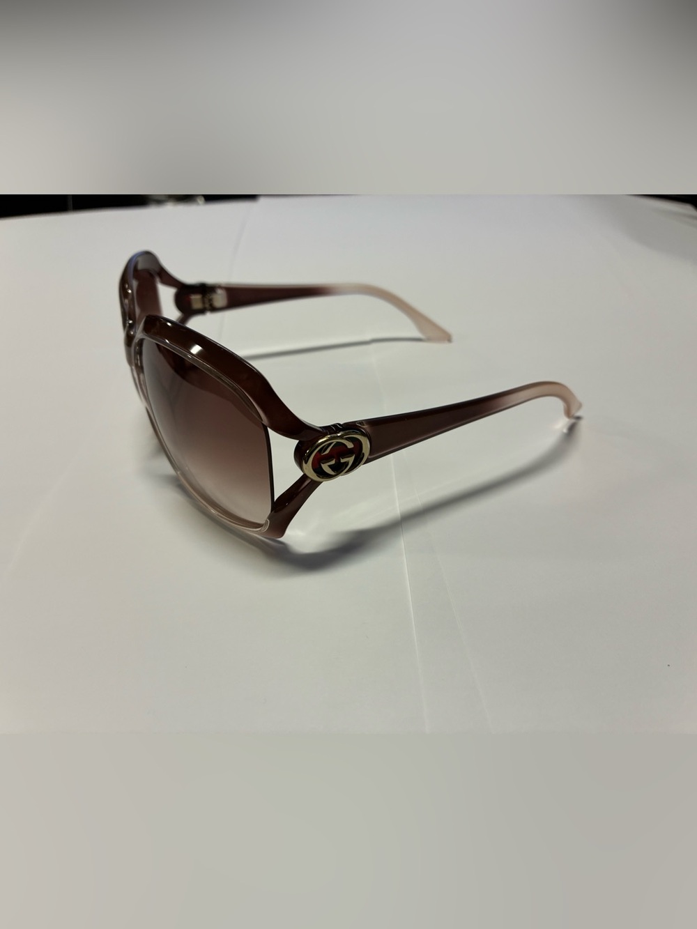 Gucci Brown Gradient Designer Women's Sunglasses with Gold GG Accent